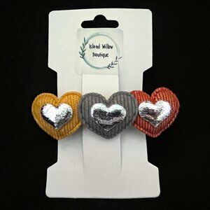 Hair Barrette, 6 Puffy Hearts NWT